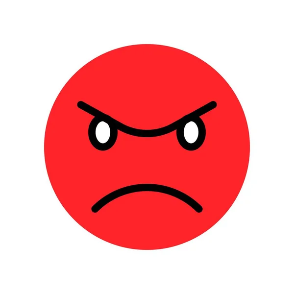 Angry Face Vector Illustration Isolated Flat Design Icon — Stock Vector