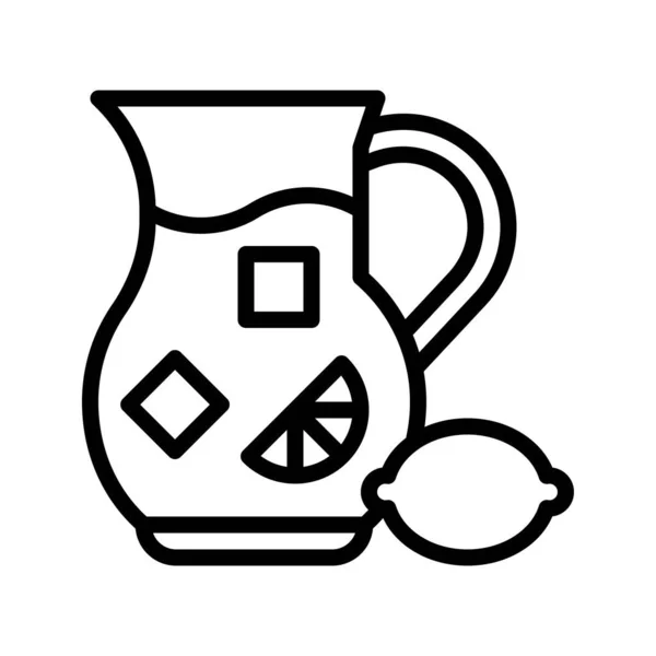 Лимонадная Векторная Иллюстрация Иконка Дизайна Линии Напитков — стоковый вектор