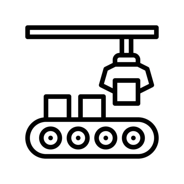 Robotic Arms Vector Illustration Future Technology Line Design Icon — 스톡 벡터