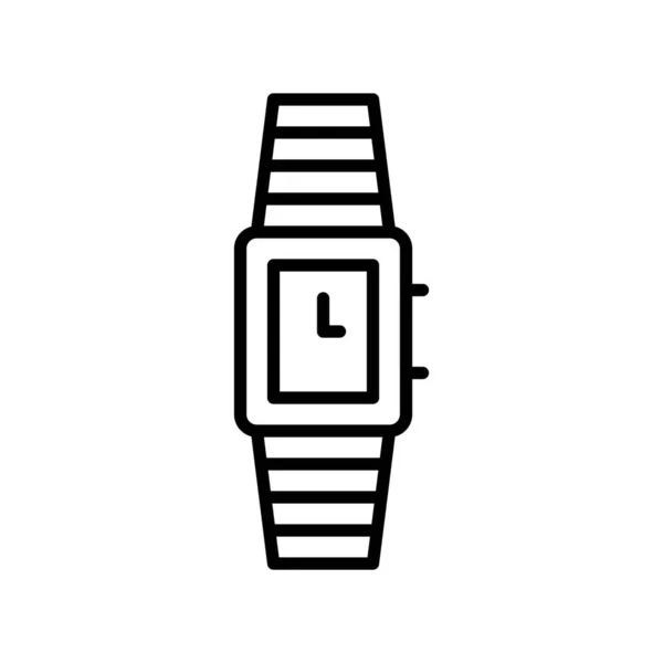 Ilustración Del Vector Del Reloj Icono Diseño Línea Aislada — Vector de stock