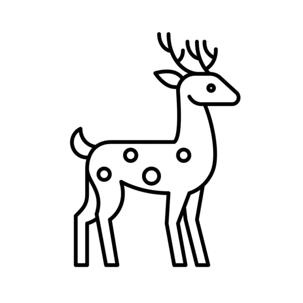 Reindeer Vector Illustration Christmas Day Related Line Icon — Stock Vector