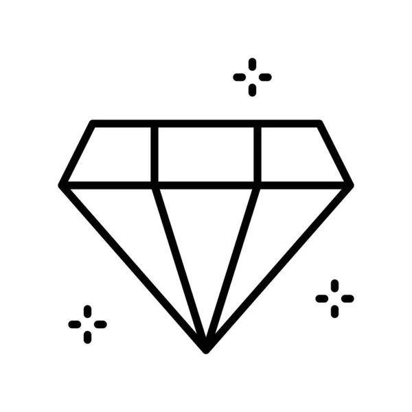 宝石のベクトル図 孤立ラインデザインアイコン — ストックベクタ
