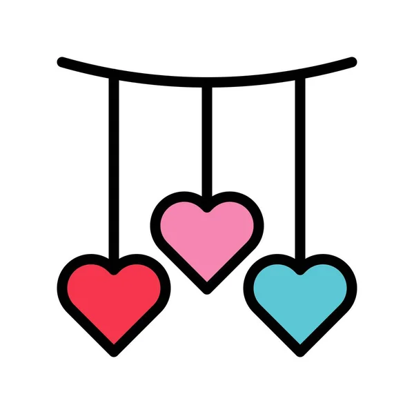 Heart Mobile Vector Valentine Love Related Filled Outline Style Icon — Stock Vector