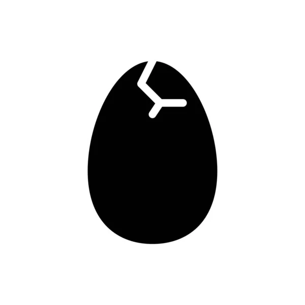 Popraskané Vejce Vektorové Ilustrace Velikonoce Pevný Design Ikona — Stockový vektor