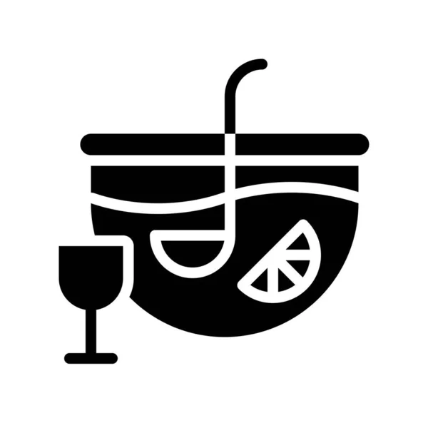 Punch Διανυσματική Απεικόνιση Ποτό Στερεό Εικονίδιο Σχεδιασμού — Διανυσματικό Αρχείο