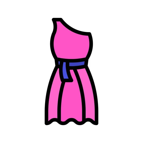 Frauen Kleid Vektor Illustration Gefülltes Design Editierbare Umrisse Symbol — Stockvektor