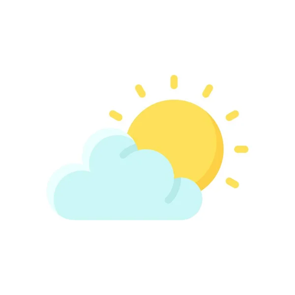 Summer Beach Holiday Related Summer Cloud Sun Shines Vector Flat — Stock Vector