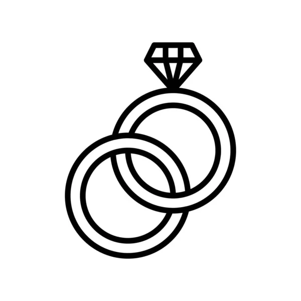 Εικόνα Διανύσματος Δακτυλίου Απομονωμένο Εικονίδιο Σχεδίασης Γραμμής — Διανυσματικό Αρχείο