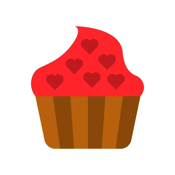 Illustration Vectorielle Cupcake Icône Design Plat Isolé — Image vectorielle