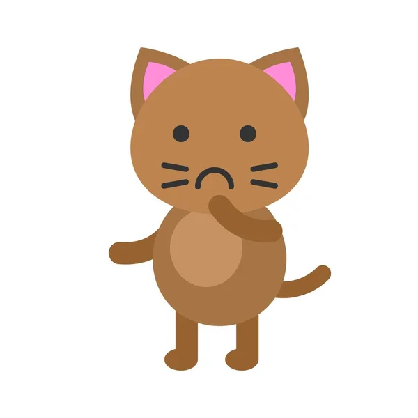 Cute Cat Avatar Vector Illustration Flat Style Icon — 스톡 벡터