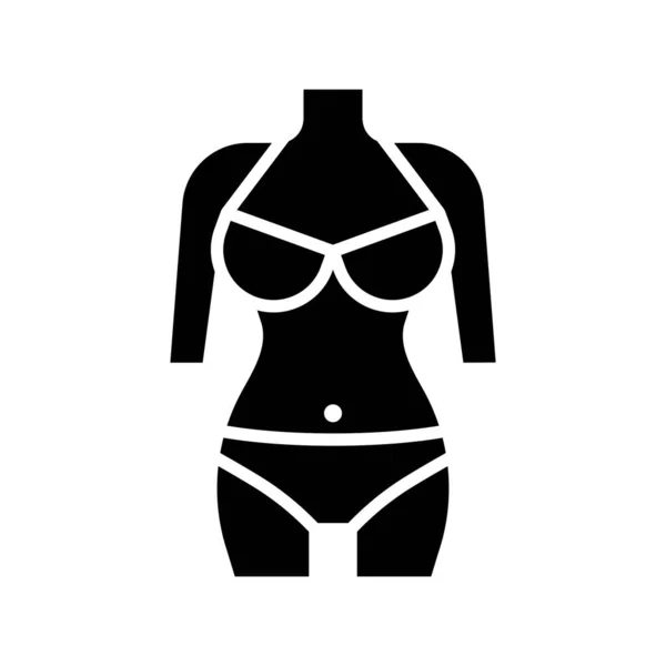 Swimsuit Vector Summer Holiday Related Solid Style Icon — Stock Vector