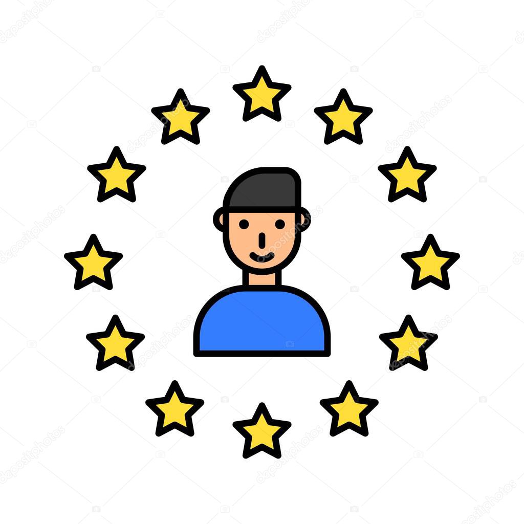 GDPR General Data Protection Regulation vector icon, filled style editable stroke