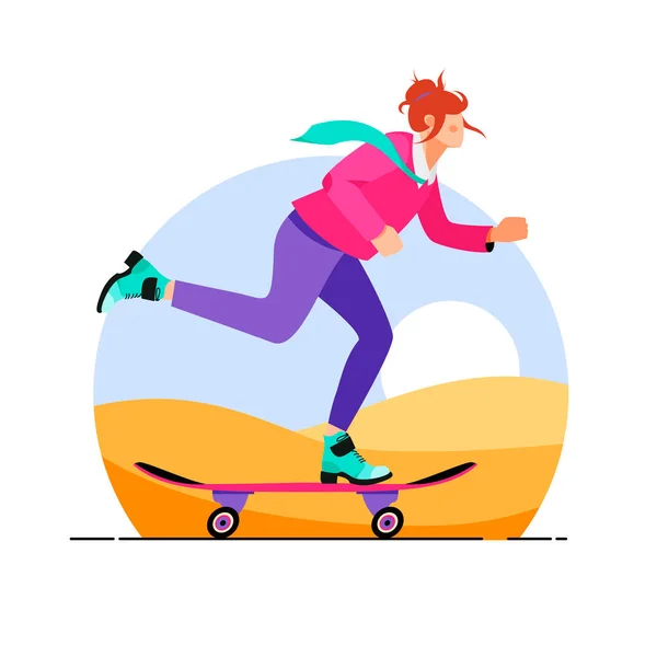 Man Skateboard Vector Illustration Personaje Masculino Montando Elemento Diseño Tablero — Vector de stock