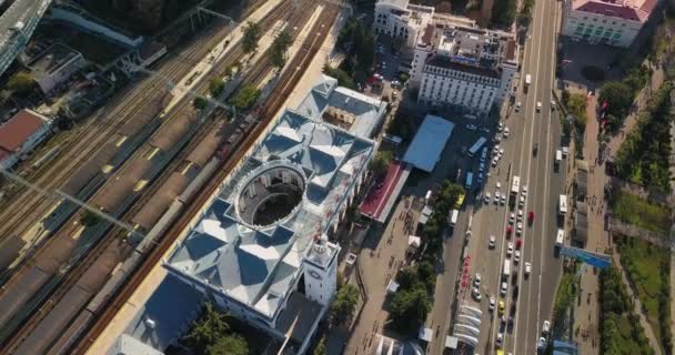 Estação Sochi Drone Aéreo — Vídeo de Stock