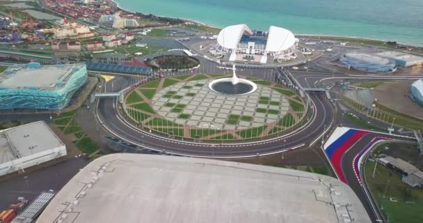 Luchtfoto Van Het Olympisch Park Sotsji — Stockvideo