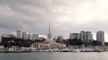 Sochi, Rusya Federasyonu - 24 Kasım 2018: Sea Port Sochi.