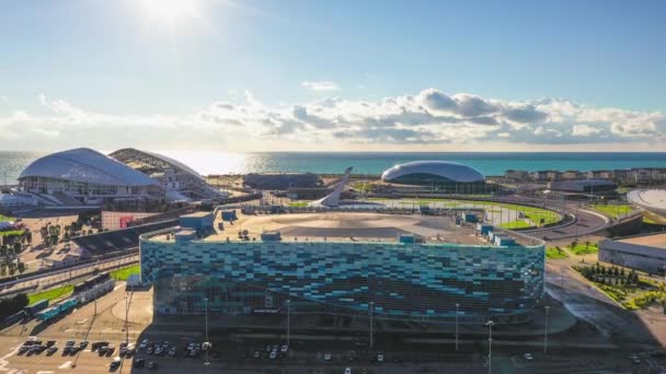 Soçi Rusya Aralık 2018 Panoramik Sochi Olympic Park 2014 Hava — Stok video