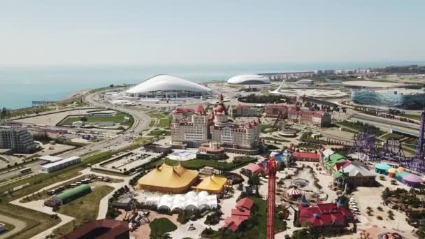 Russia Sochi August 20178 Aerial Football Stadium Fischt Sochi Adler — Stock Video