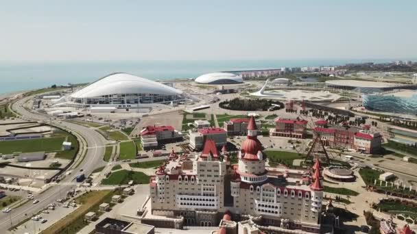 Rusia Sochi Agosto 20178 Estadio Fútbol Aéreo Fischt Sochi Adler — Vídeos de Stock