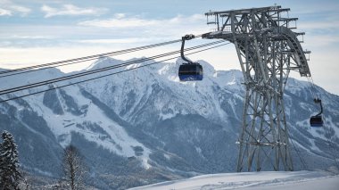 Taksi Gazprom teleferik yaz Sochi, Rusya Federasyonu.