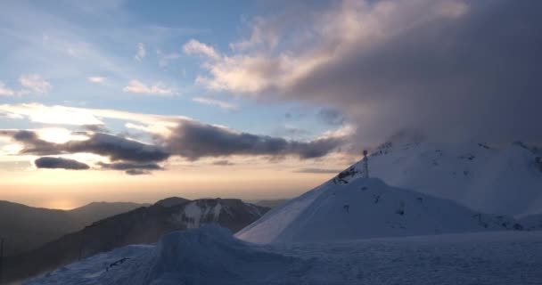 Tijd Lapse Clip Zonsondergang Kleurrijke Winter — Stockvideo