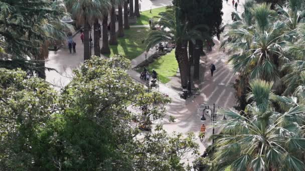 Silueta Personas Irreconocibles Que Viajan Ciudad Concurrida Metrópolis Calle Paisaje — Vídeos de Stock