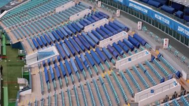 Rusya, Sochi - 01 Jan 2019: Futbol stadyumu Fischt. Kış Olimpiyat Oyunları 2014 için inşa Soçi, Adler, Rusya Federasyonu, Olimpiyat Meşalesi ve Fisht Stadyumu.