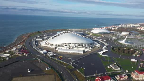 Sochi Jan 2019 Fisht Olympic Stadium Summer Sunny Day Aerial — Stock Video
