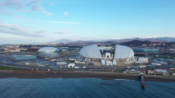 Sochi Jan 2019 Estádio Olímpico Fisht Dia Ensolarado Verão Vista — Vídeo de Stock