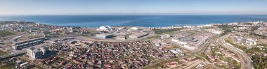 Rusya, Sochi - 03 Eylül 2018: Olimpiyat Panoraması Park Soçi 2014 mahkemelerinin Olimpiyatları, 2018 Dünya Kupası, Formula 1 yarış - Sochi Autodrome