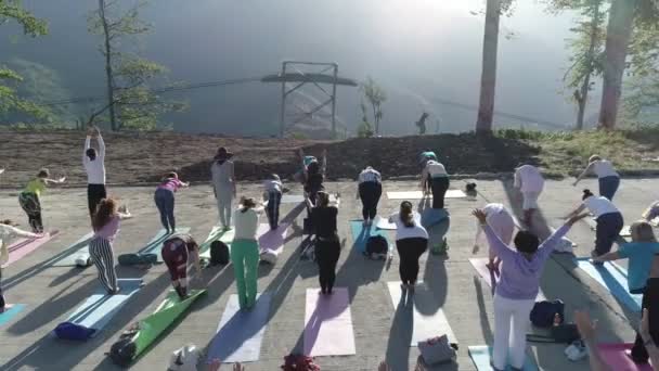 Sochi Rusia Jul Julio 2017 Mujer Hombre Personas Postura Yoga — Vídeos de Stock