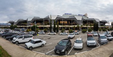 Sochi, Rusya Federasyonu-18 Şubat, 2018: Adler Havaalanı inşa. Havaalanı Sochi. (Aer)