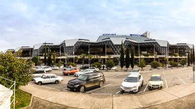 Sochi, Rusya Federasyonu-18 Şubat, 2018: Adler Havaalanı inşa. Havaalanı Sochi. (Aer)