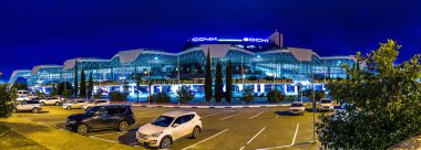 Sochi, Rusya Federasyonu-18 Şubat, 2018: Adler Havaalanı inşa. Havaalanı Sochi. (Aer)