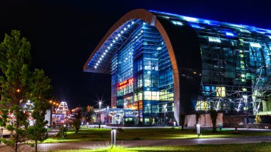 Sochi, Rusya Federasyonu - 17 Şubat, 2019: Adler tren istasyonuna dış.