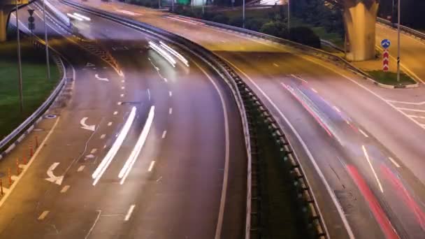 Timelapse Busy Road Night Rush Hour Sochi Russia — Stock Video