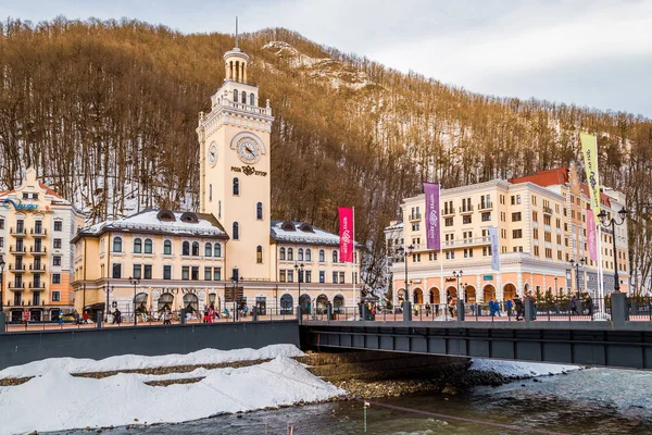 Sochi Rusia Feb 2019 Estación Esquí Clase Mundial Rosa Khutor —  Fotos de Stock