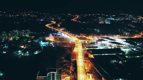 Aerial Hyperlapse Traffic Big Intersection Bridges Ring Road Aerial View — Stock Video