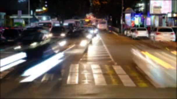 Timelapse Movimiento Los Coches Una Intersección Ocupada — Vídeos de Stock