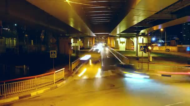 Movimento Timelapse Delle Automobili Incrocio Occupato — Video Stock