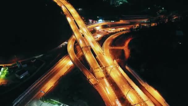 Hyperlapse Timelapse Night City Traffic Way Street Intersection Sochi Russia — Stock Video