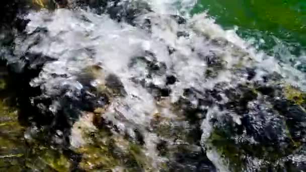 Slow Motion Waterfall Flow River Rocks Nature Sochi National Park — Stock Video