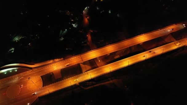 Cliché Nocturne Prise Vue Aérienne Avec Quadrocopter Eclairage Soir Itinéraire — Video