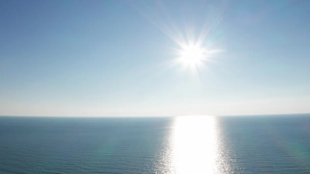 Drone Aérien Journée Ensoleillée Sur Mer Horizon Dégagé Mer Noire — Video