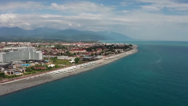 Filmagem Vídeo Aéreo Vista Panorâmica Resort Imeretinsky Mar Negro Sochi — Vídeo de Stock