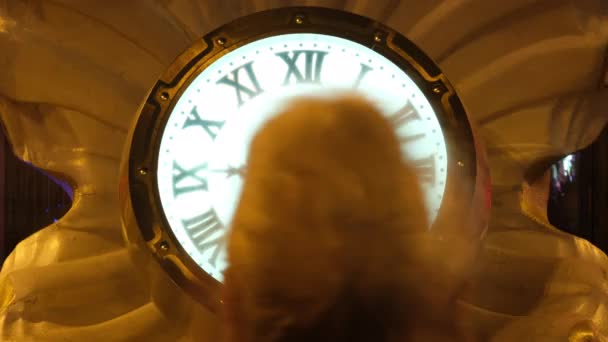 Tournage Mode Time Lapse Passant Temps Les Aiguilles Horloge Lumière — Video