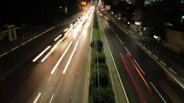 Trafiğin Yoğun Olduğu Saatte Otoyol Akşam Aydınlatması Nsan Yok Trafik — Stok video