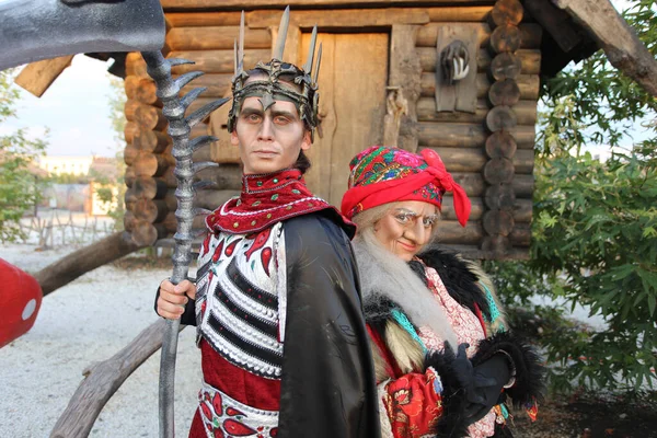 Sochi Russia June 2020 Animators Amusement Park Actor Baba Yaga — Stock Photo, Image