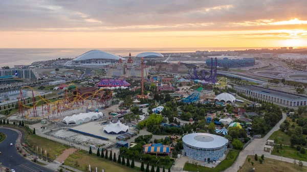 Sotschi Russland Juni 2020 Sotschi Park Blick Von Oben Sonnenuntergang lizenzfreie Stockbilder