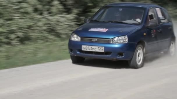 Sochi Russia Luglio 2020 Auto Corsa Rallentatore Sollevando Polvere Rally — Video Stock
